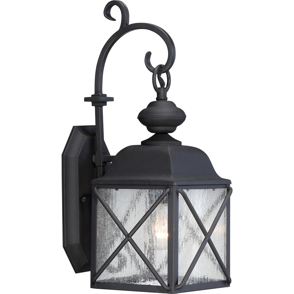 Nuvo Lighting 60/5621  Wingate 1 Light 6" Outdoor Wall Fixture with Clear Seed Glass in Textured Black Finish